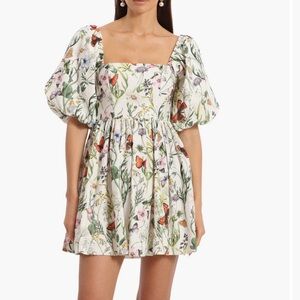 Avec Les Filles Floral Puff Sleeve Dress